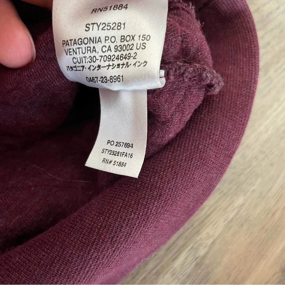Patagonia Cotton Quilt Snap-T Pullover Size Large sweater Plum - Picture 4 of 6